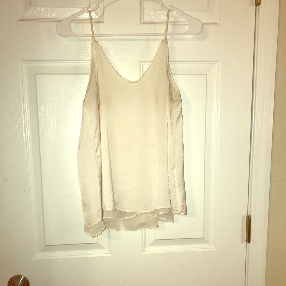 White silk top